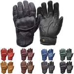 Goldtop Silk & Unlined Predator CE APPROVED Leather Motorcycle Gloves - Black (L - 8.5")