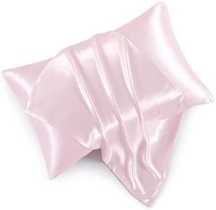 HommxJF Satin Pillowcases with Zipper （20x26）,Standard Size Pillowcases Set of 2, Blush Pink Silk Pillowcase for Hair and Skin