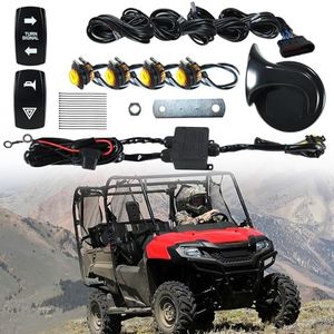 Tyranway Pre-Wired UTV Turn Signal Kit Compatible With Polaris, Can-Am, Kawasaki, Arctic Cat, Pioneer, Universal UTV Street Legal Turn Signal Kit Plug and Play