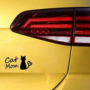 Cat Mom Love Fun Fun Fun Fun Decal Decal Sticker étanche Décor Vinyl Decor 13cm x 6.7cm - Noir