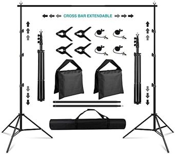 Backdrop Stand 8.5×10ft, SEDGEWIN Adjustable Photography Background Support System Kit for Photo Video Studio Screen with Carry Bag,spring Clamps Backdrop Muslin Clip Holder