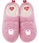 YUNGPRIME Care Bears House Slippers Cozy Slip on Fluffy Scuff Shoes for women and men, Pink, 5-6 Wide Women/3-4 Wide Men