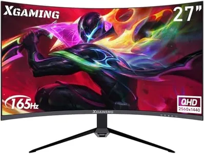 27 Inch Curved Gaming Monitor, QHD 2560 x 1440p, 144Hz/165Hz, 16:9 Wide HDR Display, 99% sRGB, FreeSync, 1ms, Built-in Speaker, 2* HDMI & DisplayPort, Tilt Adjustable, Black