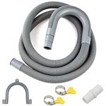 YOUYIKE Washing Machine Drain Hose, 1/1.5/2/2.5/3/4/5/6/7M Washing Machine Waste Pipe, Including Hose Connector and Hose Clamps, Suitable for Washing Machines, Dishwashers and Dryer