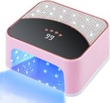 COSTICA | 268W Led Uv Nail Lamp Gel Nail Light Uv Dryer with 4 Timers | Professional Quick Curing Lamp | Nail Art Tools with Rhinestone | (White,Pink)