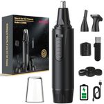 Rechargeable Nose Hair Trimmer for Men 2024 Painless Upgrade Nose Trimmer Men Professional Nose Hair Trimmer for Men Dual Edge Blades with IPX7 Waterproof for Easy Cleansing,Black