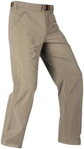 FREE SOLDIER Men's Outdoor Cargo Hiking Pants with Belt Lightweight Waterproof Quick Dry Tactical Pants Nylon Spandex (Sand 40W/32L)