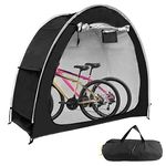 Foxtell Outdoor Bike Covers Storage Tent, 210D Oxford Foldable Waterproof Bicycle Shed for Bikes, Garden Tools, Lawn Mover (Black/2 Bike)