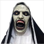 Loalirando Halloween Latex Full Head Mask The Nun Horror Scary Cosplay Costume Mask (Open mouth, Head circumference 61cm)