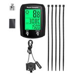 Bike Computer, 19 Functions IP54 Waterproof GPS Speedometer Odometer, Wired Cycling Computer Touch Screen with Backlit Touch Screen, Universal Cycle Computer for Bikes Compatible with All Bike Models