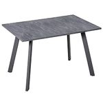 HOMCOM Dining Table with Metal Legs and Spacious Tabletop for Kitchen, Dining Room, Living Room, Dark Grey