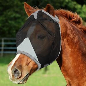 Hilltown Fly Masks for Horses Without Ears - Breathable Mesh, Large Eye Space, UV-Block, Built to Last, Comfort Fit - Horse Fly Mask for Grazing, Hot Weather Riding & Daily Use - X-Full, Grey
