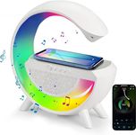 RAZZES G-Shaped 3 in 1 Bluetooth Speaker with FM Radio, RGB Light Table Lamp, 15W Wireless Charger, Loud Speaker for Home