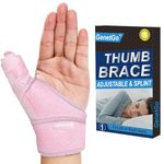 Trigger Thumb Splint - Thumb Spica Support Brace Stabilizer for Pain, Sprains, Arthritis, Tendonitis (Right Hand or Left Hand) (Pink)