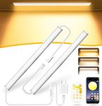 Daymeet Under Cabinet Lighting, 12 Inch Ultra Thin Dimmable Under Cabinet Lights Plug in, Multi-Color Super Bright LED Under Counter Lights Indoor Night Lights Bar for Kitchen, Shelf, Closet (2 Pack)