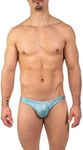 Gary Majdell Sport Mens Print Contour Pouch Greek Bikini Swimsuit (Silver Snake Skin, X-Large)