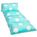 Butterfly Craze Floor Pillow Bed Lounger Cover, Cozy & Stylish Seating Solution for Kids & Adults, Recliner Floor Cushion for Ultimate Comfort, Holds 5 Pillows, Cover Only, Aqua Polka Dot, Queen