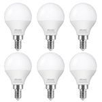 DiCUNO A15 E12 LED Bulb, 60W Equivalent Candelabra Base Globe Light Bulbs, 4000K Natural White, 90 CRI, 5W 600 Lumen, Non-Dimmable Light Bulbs for Chandelier, Ceiling Fan, Vanity Lights, Pack of 6