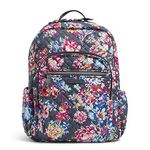 Vera Bradley Women's Iconic Campus Backpack, Signature Cotton Backpack, Pretty Posies, One Size UK