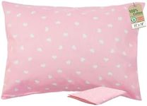 ZPECC Toddler Pillow with Pillowcase - 13 x 18 Organic Pillows for Sleeping, Soft Breathable Small Kids Pillow for Crib, Toddler Bed, Travel, Love (Intended for Age 2 and up)