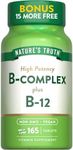 Vitamin B Complex | Plus B12 | 165 Tablets | Vegetarian, Non-GMO & Gluten Free | by Nature's Truth