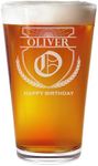 Personalized Etched 16oz Pint Beer Glass, Scott Monogram - Custom Engraved Customized Pint Glasses, Gifts for Men, Dad Drinking Birthday Glasses, Gifts for Him, Scott Monogram
