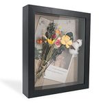 GraduationMall 8x10 3D Black Shadow Box Frame Deep Display Box with Linen Back,Ideal for Memorabilia Pictures Flowers Medals Tickets,Tabletop and Wall Hanging