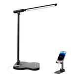 LED Desk Lamp, Eye-Caring Table Lamps, Dimmable Table lamp with USB Charging,Auto Timer, Touch Control Foldable Desk Light, 5 Lighting Modes, 5 Brightness Levels for Home Office Bedroom Reading