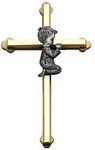 CA Gift NC100BTT Praying Baby Boy Wall Cross Frame, 6" High , Gold Finish