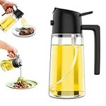 Ding Xi Oil Dispenser Bottle for Kitchen,2 in 1 Oil Dispenser and Oil Sprayer,450ml Olive Oil Dispenser Bottle,with Comfortable Handle Design for Barbecue, Air Frying Pan, Oven and Steak Frying