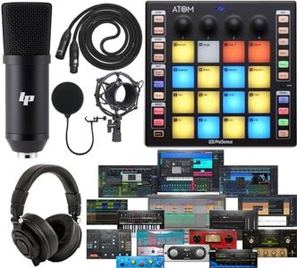 ATOM Production/MIDI and Performance Pad Controller and LP Professional Studio Microphone (Black) Shock Mount, Pop Filter, Headphones