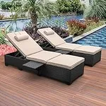 Outdoor PE Wicker Chaise Lounge - 2