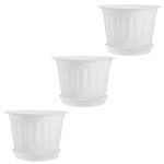 Gardens Need Jasmin Pot - 10 Inch White Color Set of 3 Piece with Drip Tray , This Planters are Best for Any Size of Plant You Can Use in Home, Office, Balcony ,Terrace , Outdoor , Indoor Plant Pots