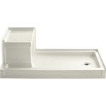 Kohler K-1976-96 Tresham 60-Inch By 32-Inch Shower Receptor With Integral Seat And Right-Hand Drain, Biscuit