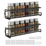 Estefanlo Spice Rack Wall Mounted 2 Pack Spice Rack for Inside Cupboard Adhesive Spice Organiser Kitchen Cupboard Organiser Spice Racks