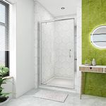 ELEGANT 1000mm Pivot Hinge Shower Door 6mm Safety Glass Reversible Shower Enclosure Cubicle