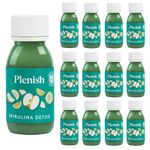 Plenish Spirulina Detox Health Shot 12 x 60ml | 100% of your daily does of Vitamins B1 and B2 | 100% Natural, Vegan & Gluten Free | No Added Sugar, No Additives, No Preservatives | Perfect Pick Me Up