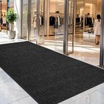 EMQIMA 4' X 6' Extra Large Front Door Mat, Commercial Rug Heavy Duty Non-Slip Entryway Doormat, Absorbent & Dirt Resistant,Low Profile, Large Door Mats for Home & Commercial High Traffic Area, Blcak