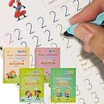Magic Practice Copybook,Writing Practice Book,Magic Copy Books for Kids Copying Exercises,Grooves Workbooks to Help Children Improve Their Handwriting Ink Practice Age 3-8(4 Books+Pens)