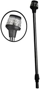 Pactrade Marine S.S 24" All-Round 360 degree Stern Navigation Anchor light Pole Light w/Collar 2-Pin Standard pole for Pontoon, Fishing, Boat, Kayak