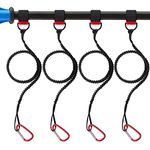 Boncas Paddle Leash Stretchable Kayak Paddle Coiled Leash for Kayak and SUP Paddles, Fishing Poles Rods 4 Pack