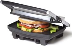 2 Slice Sandwich Press Fast Heat-up Easy Clean Non-Stick Flat Plates