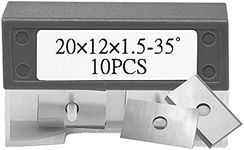 Square 20mm 0.787 inch Carbide Inserts Cutter Blades 2 Edges 20x12x1.5mm for Woodworking Surfacing Groove Helical Planer Cutter Heads 10pcs