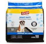 Glad for Pets Heavy Duty Activated Carbon Training Pads, 24" x 24" 100ct | Ultra Absorbent Training Pads - Absorbs 50% More Than Standard Pad in Same Size; Heavy Duty Puppy Potty Training Pads