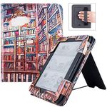 BOZHUORUI Stand Case for New Nook Glowlight 4 eReader (2021 Release,Model BNRV1100) - Book Folio Premium PU Leather Sleeve Cover with Card Slot and Hand Strap (Bookstore)