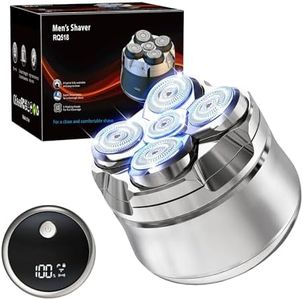 NanoGroom Head Shavers for Bald Men- Magnetic Electric Face Shaver IPX6 Waterproof for Bald Men, Wet/Dry LED Display Rechargeable Rotary Shaver Grooming with Type-C Charge (A)
