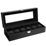 Uten Watch Boxes 6 Slots, Watch Display Storage Box PU Jewelry Collection Case Organiser Holder