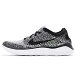 NIKE Men's Free RN Flyknit 2018 Running Shoes (9.5, Black/White/Black)