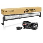 AUXTINGS 42 inch 540W LED Light Bar Straight Triple Row Spot Flood Beam LED Work 6000K White Driving Lights for Off Road JP ATV AWD SUV 4WD 4x4 Pickup,12-24V Waterproof