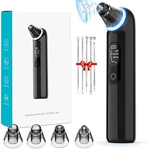 Blackhead Remover Pore Vacuum: Upgraded Pore Cleanser with Blue Light- Rechargeable Acne Extractor LED Display, Whitehead Removal, Facial Firming, Oil Reducing for Women & Men